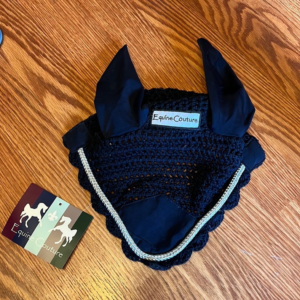 Equine couture navy pony fly veil